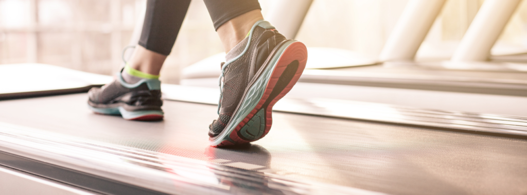 person exercising on the treadmill